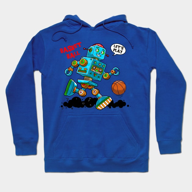 cute robot basketball player Hoodie by hayr pictures